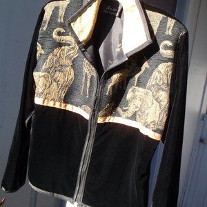 VTG Amiko Limited Edition VELVET Tapestry Zip Jacket M